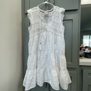 Knox Rose White Tiered Lace-Trim Girls' Dress